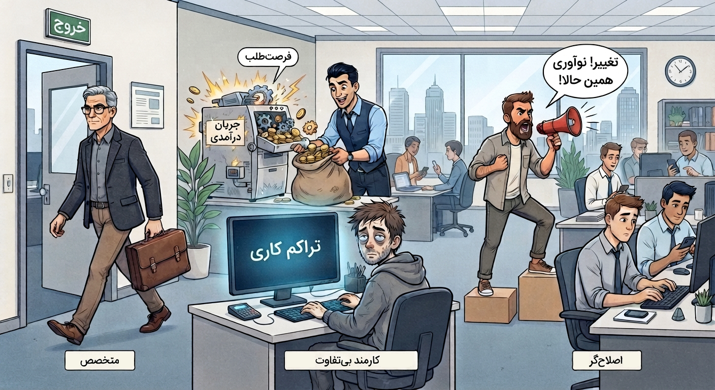سقوط از درون؛ فرار متخصصان و سلطه فرصتطلبان مرثیه مرگ را میخواند / بیتفاوتی و پنهانکاری سازمان را از درون تهی میکند