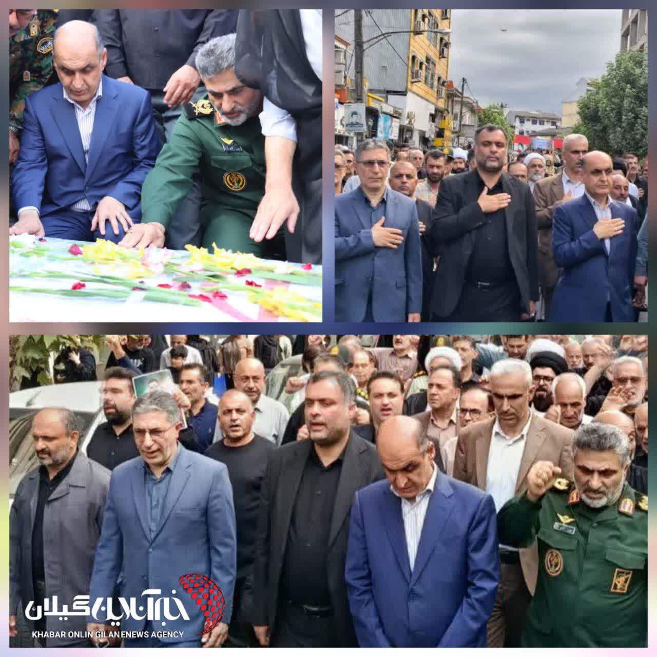 پیکر شهید «سینا سیاه‌نژاد» در شهرستان صومعه‌سرا تشییع شد